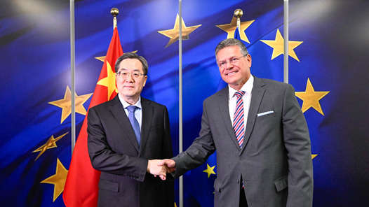 丁薛祥同欧盟委员会执行副主席谢夫乔维奇举行第五次中欧环境与气候高层对话