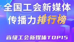 7月全国省级工会新媒体传播力TOP15！