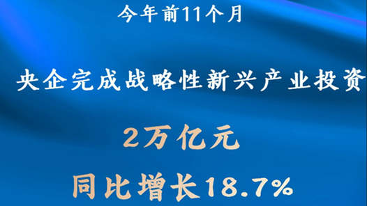 今年前11个月央企完成战略性新兴产业投资2万亿元